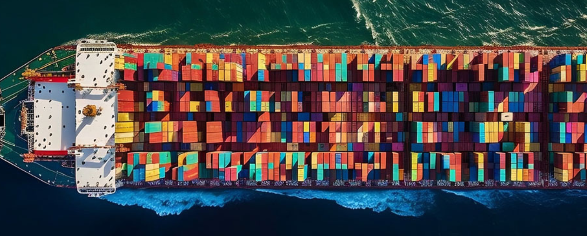 a cargo ship carrying thousands of cargo containers